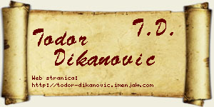 Todor Dikanović vizit kartica